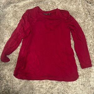Susan Graver Women's Red Long Sleeve Top